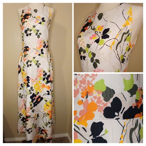 Banana Republic Dresses & Skirts - Banana Republic Sz 4 Floral Maxi Dress Sleeveless Pink Green Yellow EUC